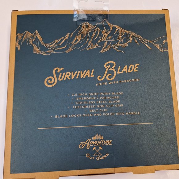 Adventure Survival 3.5" Blade Srainless Steel Knife with Paracord & Belt Clip - Picture 3 of 4